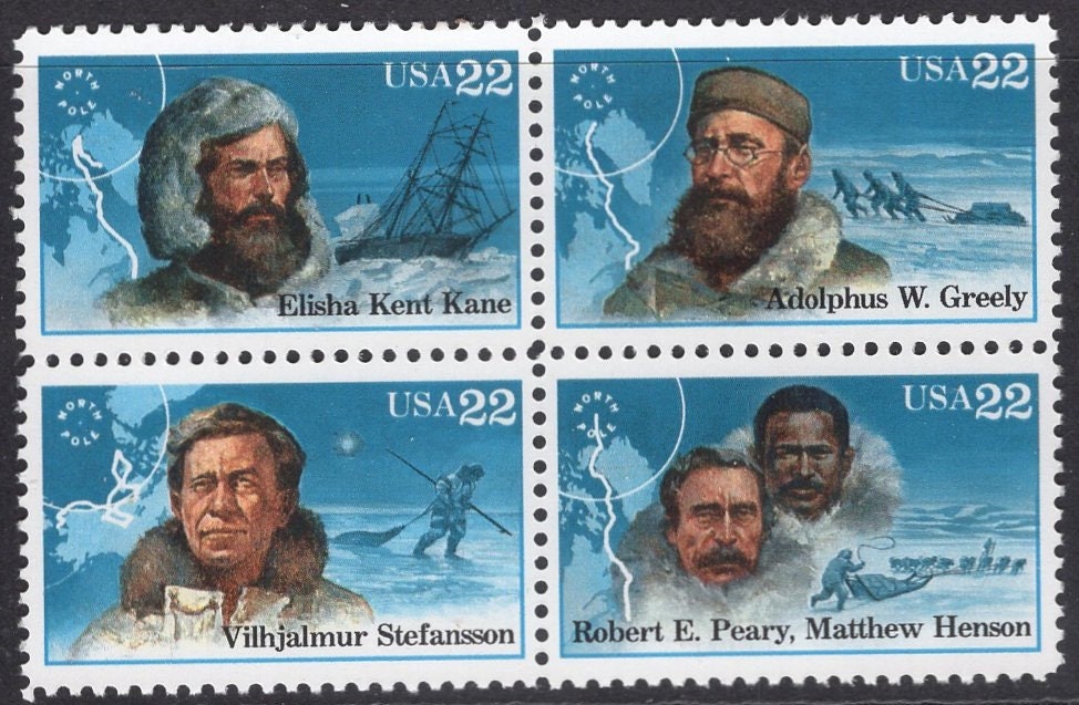 10 POLAR EXPLORERS ARCTIC Unused Fresh Bright USa Postage Stamps Quantity Available - Vintage 1986 - Stock# 2220