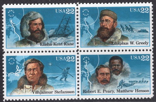 10 POLAR EXPLORERS ARCTIC Unused Fresh Bright USa Postage Stamps Quantity Available - Vintage 1986 - Stock# 2220