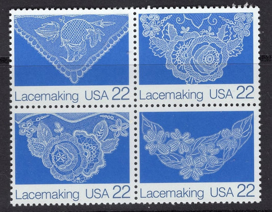 10 LACE LACEMAKING Unused Fresh Bright US Postage Stamps - Quantity Available - Vintage 1987 - Stock# 2351+ ping