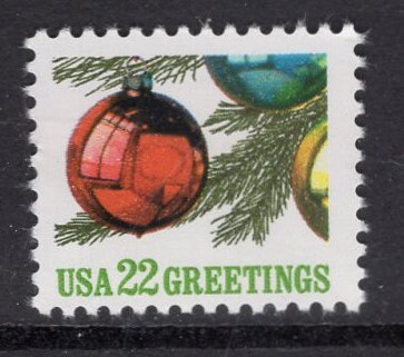 10 CHRISTMAS ORNAMENT BALL Unused Fresh Bright Usa Postage Stamps - Quantity Available - Vintage 1987 - Stock# 2368 - 