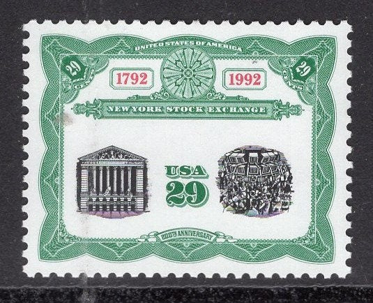 10 NYSE STOCK Exchange Unused Fresh Bright US Postage Stamps Quantity Available - Vintage 1992 - Stock# 2630 ping