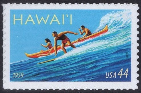 5 SURFING HAWAII STATEHOOD (100 available) Wedding 44c Surf Surfer Fresh Bright Usa Stamps Quantity Available 