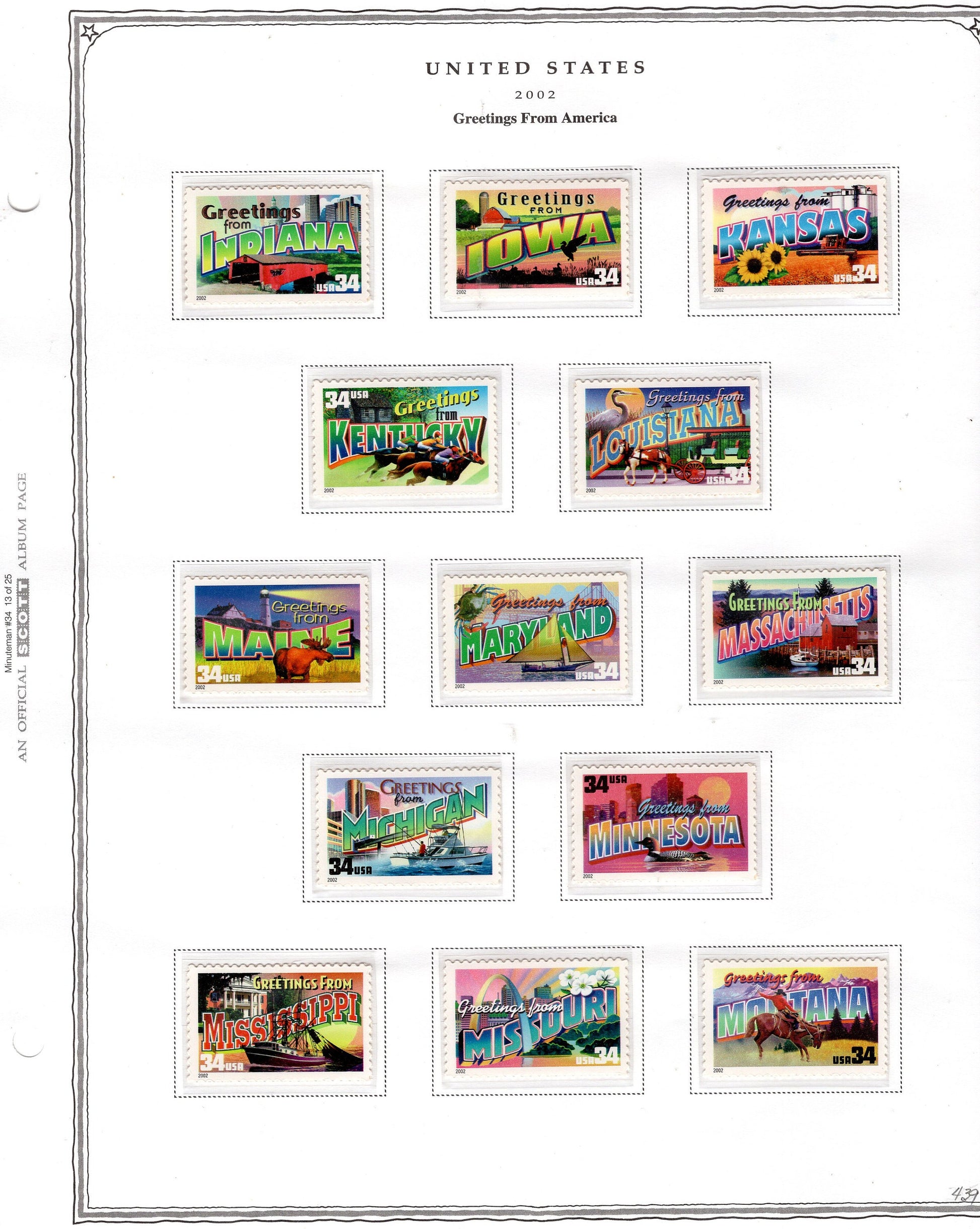 50 AMERICAN GREETINGS 34c Postcard Style Unused Fresh USA Postage Stamps - Vintage 2002 - Stock# 3561