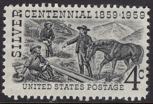 10 SILVER CENTENNIAL Comstock Fresh Bright Unused Usa Postage Stamps - Quantity Available - Vintage1959 - Scott 1130 