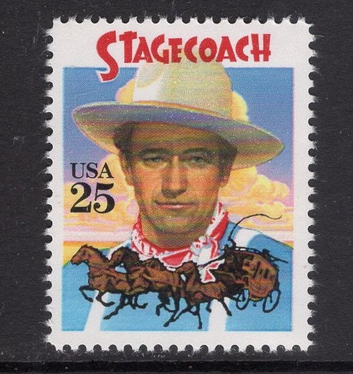 10 JOHN WAYNE STAGECOACH Classic Films Unused Fresh Bright Usa Postage Stamps Quantity Available Stock# 2448