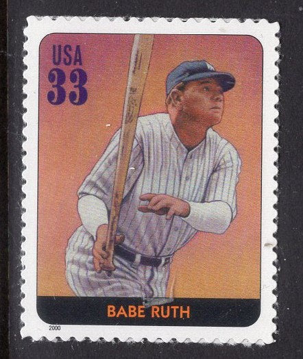 20 BASEBALL Hall of Fame with BACK TEXT Classic Players Ruth Cobb Young Gehrig ++ Fresh Mint Usa Postage Stamps-Vintage 2000 