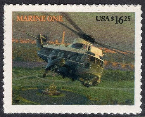 1 MARINE ONE HELICOPTER President Scarce Express Mail High Value Stamp Bright Usa Postage Stamp - Vintage 2007 - Stock# 4145 