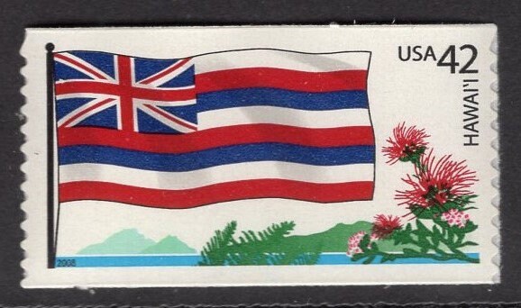 1 HAWAII FLAG Ohia Lehua Flowers Unused Fresh Bright USA Postage Stamp - Vintage 2008 - Stock# 4287 ping