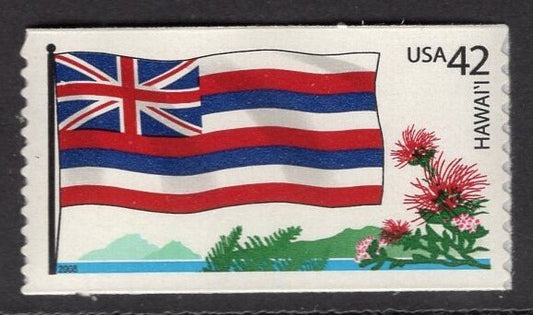 1 HAWAII FLAG Ohia Lehua Flowers Unused Fresh Bright USA Postage Stamp - Vintage 2008 - Stock# 4287 ping