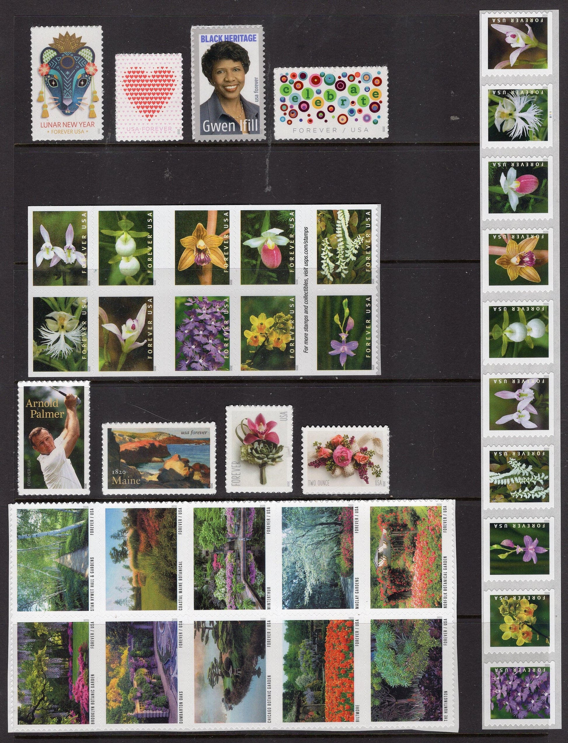 UNITED STATES 2020 COLLECTION All 115 Stamps issued in Year 2020 Set - Unused, Mint, Fresh - Vintage 2020 - Stock# Y 