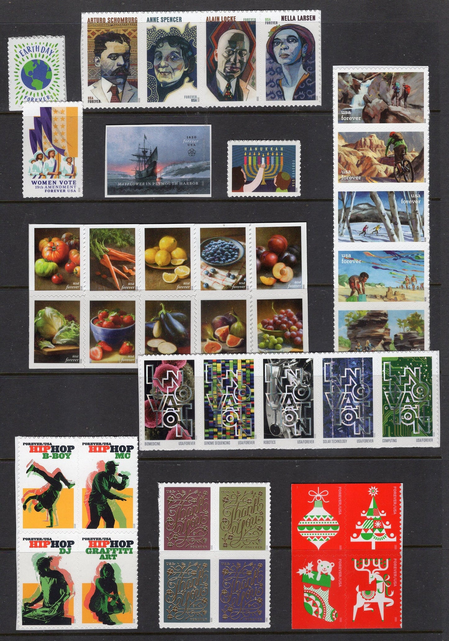 UNITED STATES 2020 COLLECTION All 115 Stamps issued in Year 2020 Set - Unused, Mint, Fresh - Issued 2020
