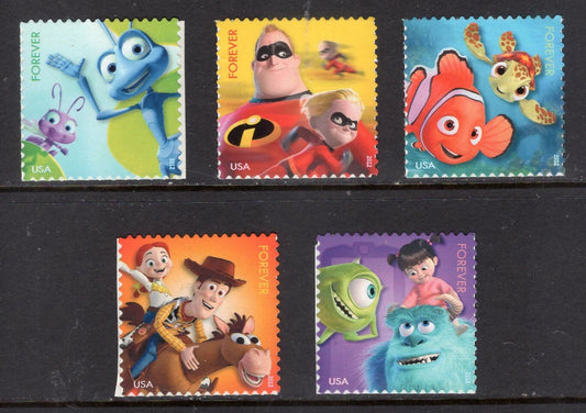 1 MAIL A SMILE Disney Pixar 5 Singles Postage Stamps - Mint Post Office Fresh - Stock# 4677 ping
