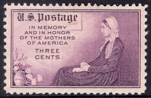 15 WHISTLER'S MOTHER - Painting Mother's of America Day Flowers -Vintage 1934 - Stock #737 ping