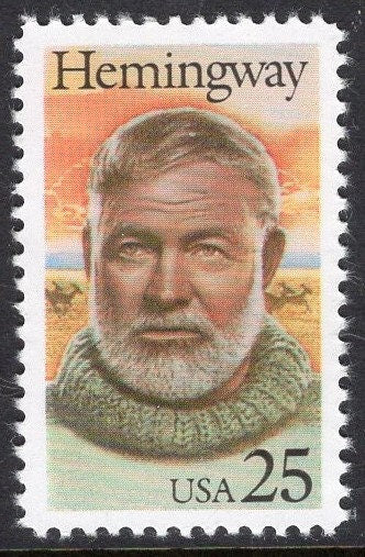 10 ERNEST HEMMINGWAY Stamps Nobel Prize Winner Literary Arts Series - Mint Post Office Fresh - Vintage 1989 - Stock# 2418 