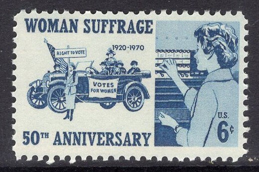 10 WOMEN SUFFRAGE VOTE Automobile Flag Unused Fresh Bright Postage Stamps Quantity Available- Vintage 1970 - Stock# 1406