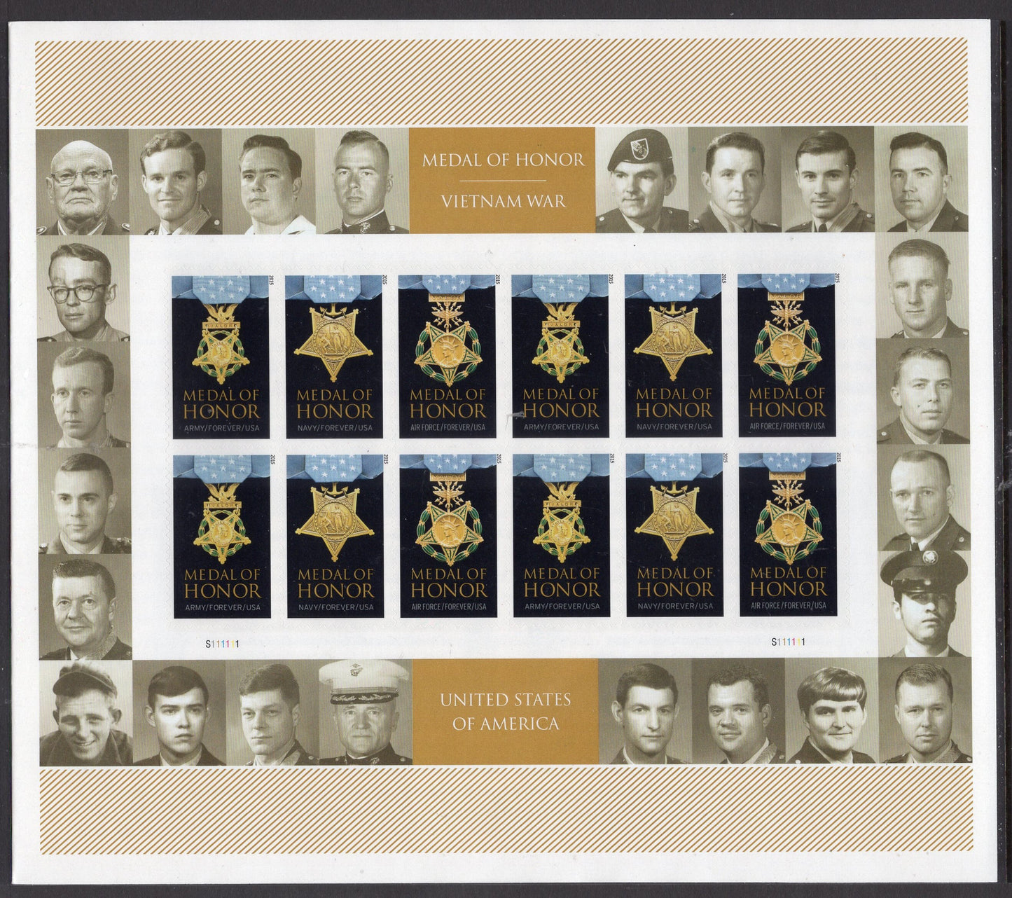 MEDAL of HONOR VIET Nam War Recipients Post Office Issued Folio w/ 24 Stamps, Names - Please view all 4 scans