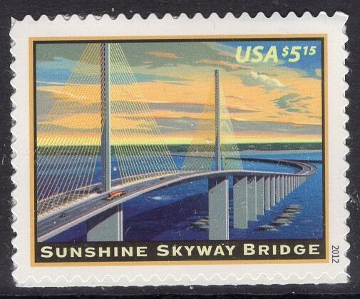 SUNSHINE SKYWAY BRIDGE St. Petersburg Florida - Fresh Stamp - Quantity Available - Vintage 2012 Stock# 4649 