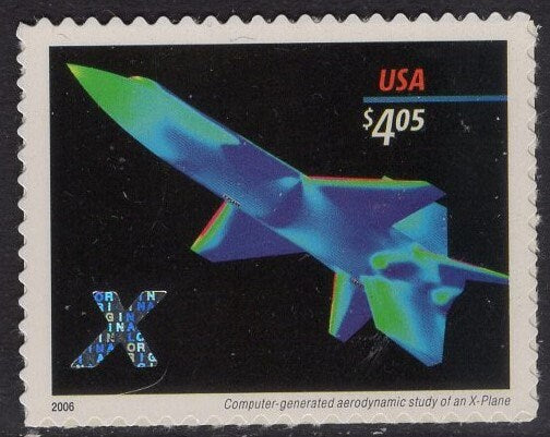 X-PLANE at NIGHT HOLOGRAM Priority Mail - Bright Fresh Stamp - Quantity Available - Vintage 2006 - Stock# 4018 