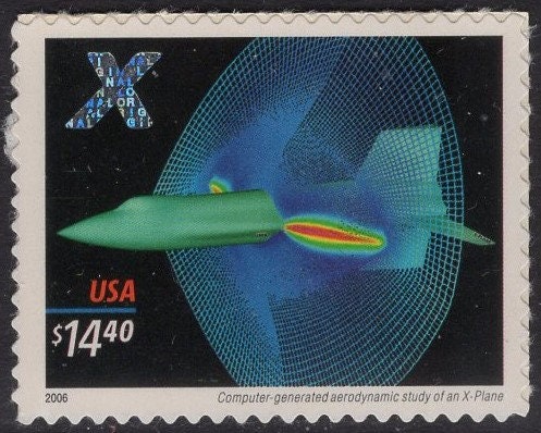 X-PLANE at NIGHT HOLOGRAM Express Mail - Computer Image -Bright Fresh Stamp - Quantity Available - Vintage 2006 - Stock# 4019 
