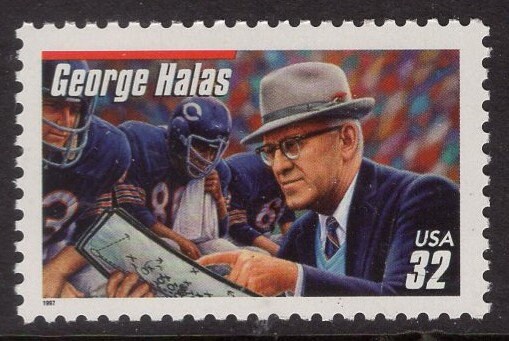 4 FOOTBALL COACHES HOF Vince Lombardi - George Halas - Bear Bryant - Pop Warner (see 5 scans) Bright Fresh - Vintage 1997 3143