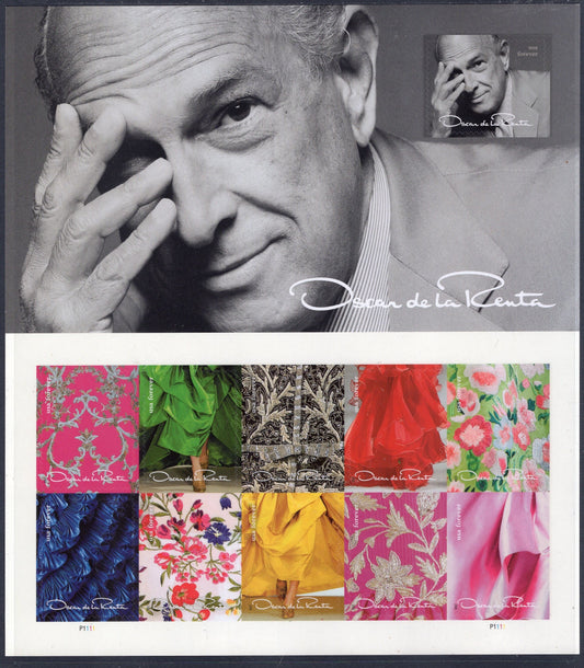 1 FASHION OSCAR de la RENTA Stamp Sheet of 11 - Bright Fresh USa Postage - Vintage 2017 Stock#5173 ping