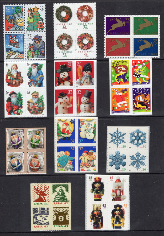 SPECTACULAR CHRISTMAS COLLECTION #2 of 128 Mint Bright USa Stamps - 3 Scans - Rarely Seen - Great Gift - Vintage 1962/on 