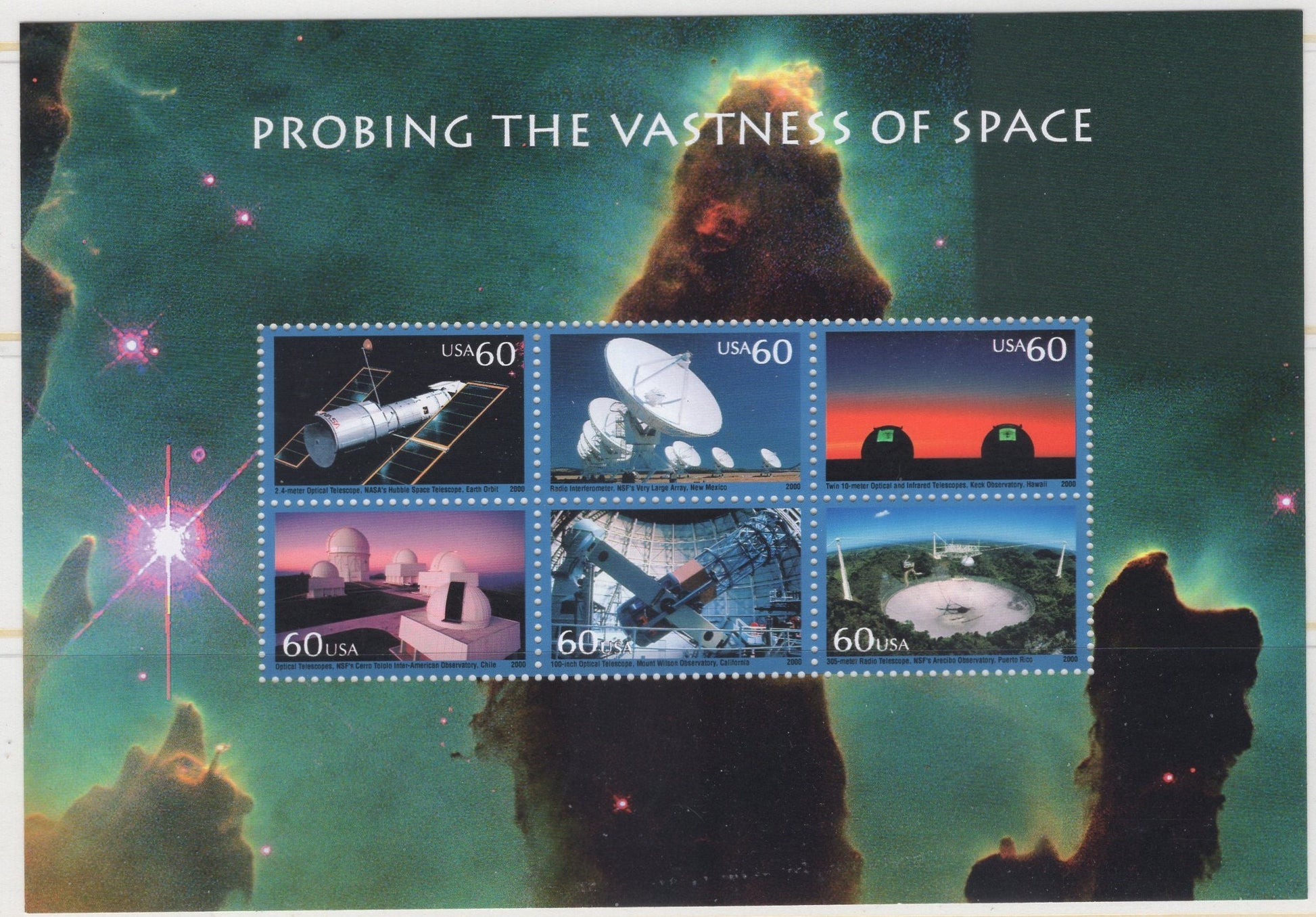 SPACE ACHIEVEMENT EXPLORATION Holograms (see scans for examples) 5 Different Sheets of 1 to 6 Stamps -Stock# 3409S-Vintage 2000-FreeUSA Ship