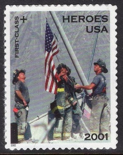 HEROES - FIREMEN - FIRST Responders - World Trade Center - Rubble Pile - 34c Postage Stamps - Vintage 2002 