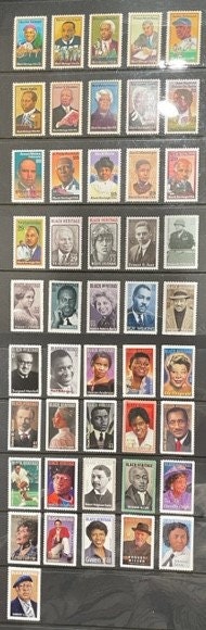 47 BLACK HERITAGE / AMERICANS Stamps Complete Mint Collection from 1978 onwards to Constance Baker Motley of Usa Postage Stamps FreeUSA Ship
