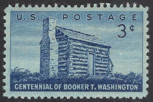 50 BOOKER T WASHNGTON Centennial Home - Unused Fresh, Bright USa Postage - Vintage 1956 ping