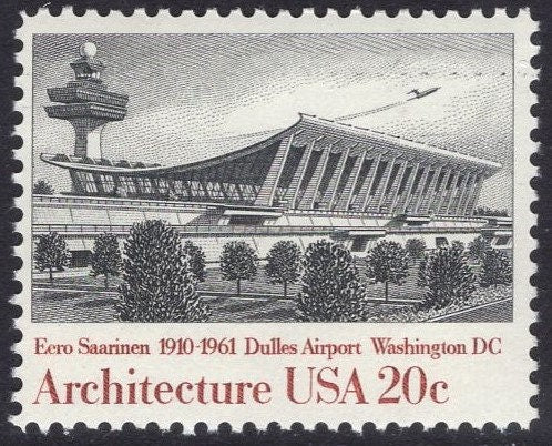 8 (2 Blocks) FALLINGWATER Architecture WRIGHT SAARINEN Gropius van der Rohe Stamps Fresh Bright Postage Stamps - Vintage 1982 