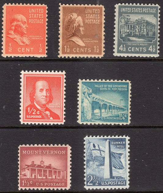 STRANGE USA STAMPS - Odd Unusual Scarce Fun Wild! all with Half or Quarter Cent Denominations Valid for use - Vintage 1938-52 - FreeShipUSA