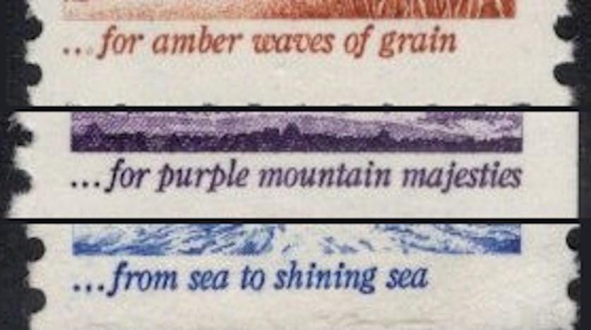 From SEA to SHINING SEA - Patriotic Music on USa Mint 18c Stamps - 2 Each of 3 Different Stamps - Quite Unusual! Vintage 1981 