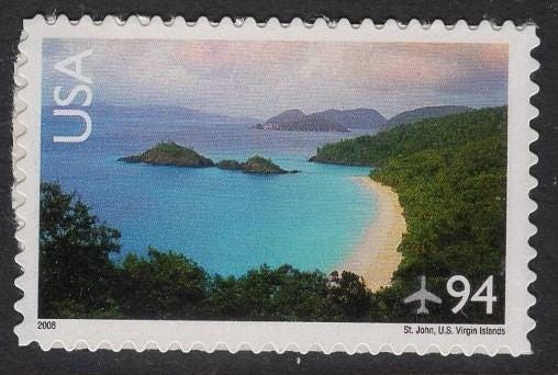 TRUNK BAY, St. JOHN Virgin Islands 20 Scenic Usa Landscapes Stamps - Unused Post Office Fresh, Bright - 1999 ping