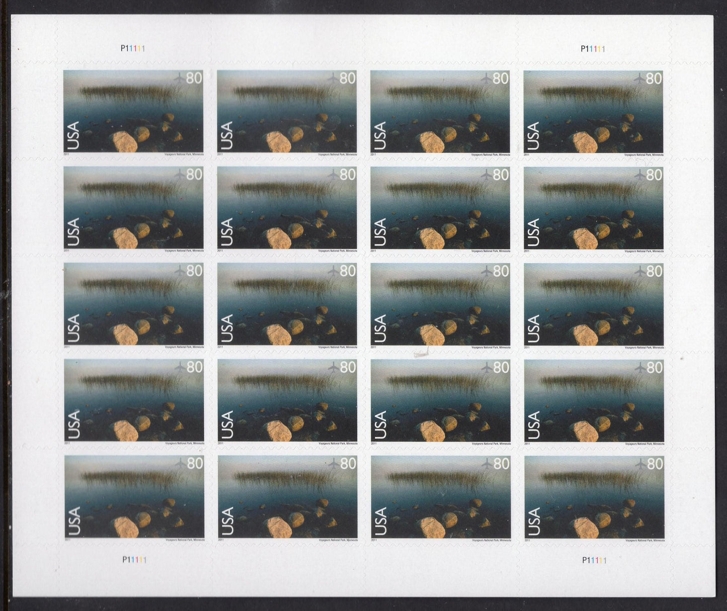 VOYAGEURS NATIONAL PARK, Minnesota Sheet of 20 Scenic USa Landscapes Stamps - Unused Post Office Fresh, Bright ping