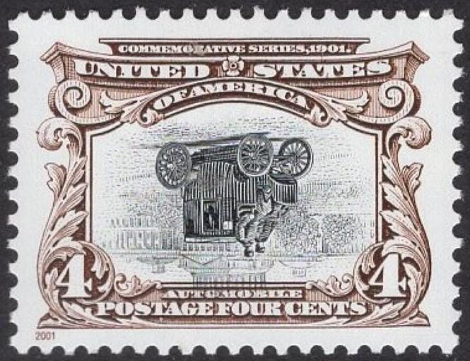 Six (2 strips of 3) Ship, Train, Auto INVERTED CENTERS 1c,2c,4c Stamps - Pan-Am Exhibit Mint, Real USPs Stamps - Vintage 2001